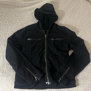 John Varvatos Hooded Knit Men’s Jacket - Black. Size S